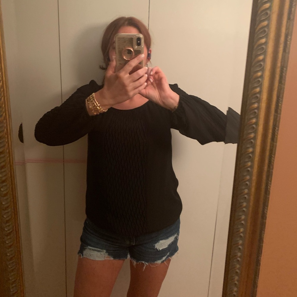 Black peasant blouse